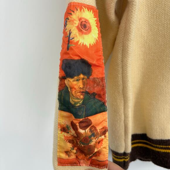 Aelfric Eden Oversize Sweater VanGogh Sunflower Art Grunge Pullover Unisex M - Picture 3 of 9